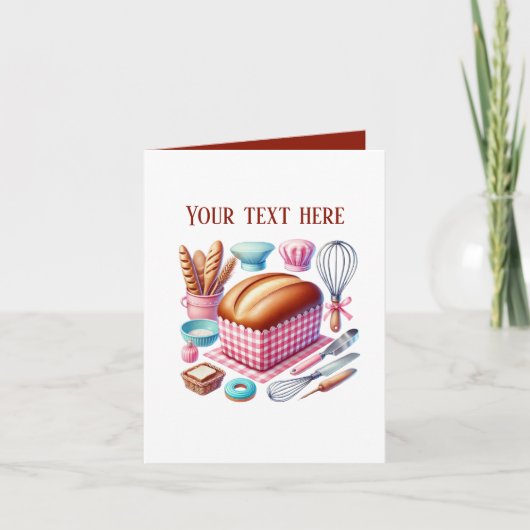 Cute Bakery bread customizable Kaart (Voorkant)