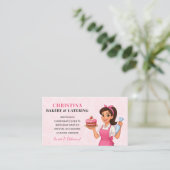 Cute Bakery & Catering Business Card Visitekaartje (Staand voorkant)