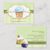 Cute Bakery Cupcake Green Visitekaartje (Voorkant / Achterkant)