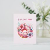 Cute Bakery doughnut voeg bericht of bedrijfsnaam Briefkaart (Staand voorkant)
