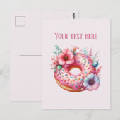 Cute Bakery doughnut voeg bericht of bedrijfsnaam Briefkaart (Voorkant / Achterkant)