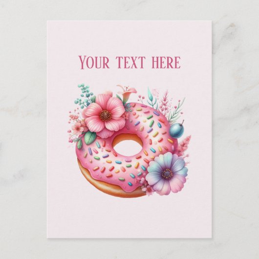 Cute Bakery doughnut voeg bericht of bedrijfsnaam Briefkaart (Voorkant)