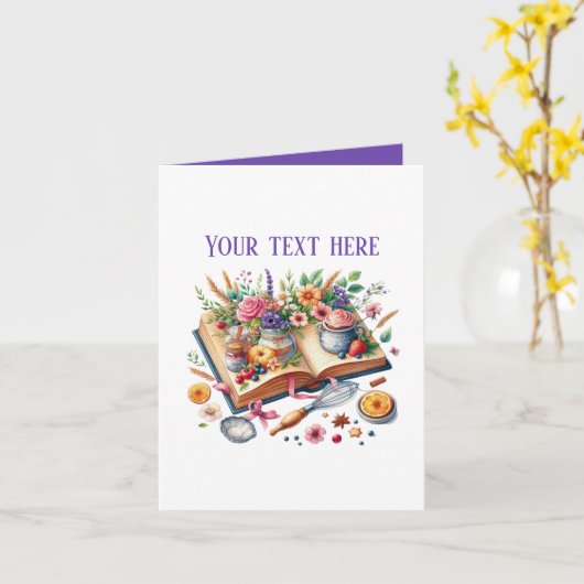 Cute Bakery kookboek aanpasbaar Kaart (Gele Bloem)