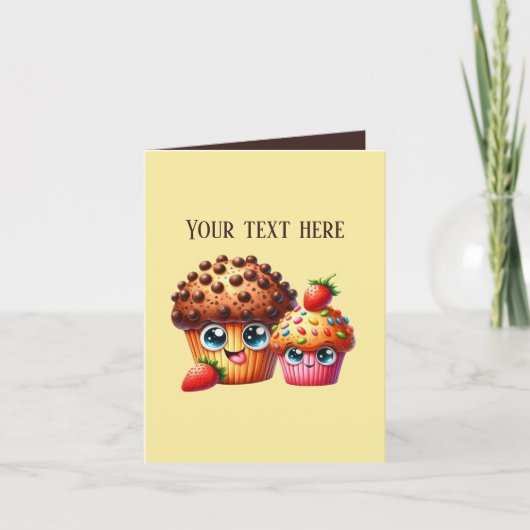 Cute bakery muffins customizable kaart (Voorkant)