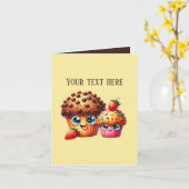 Cute bakery muffins customizable kaart (Gele Bloem)