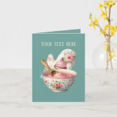 Cute bakery oven mitt and bowl customizable kaart (Gele Bloem)