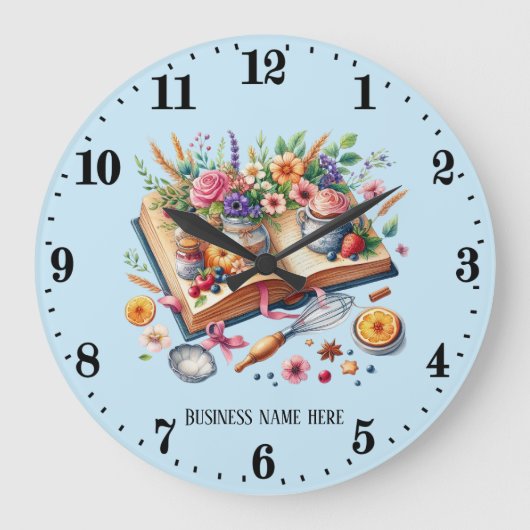 Cute bakery recipe book customizable grote klok (Voorkant)