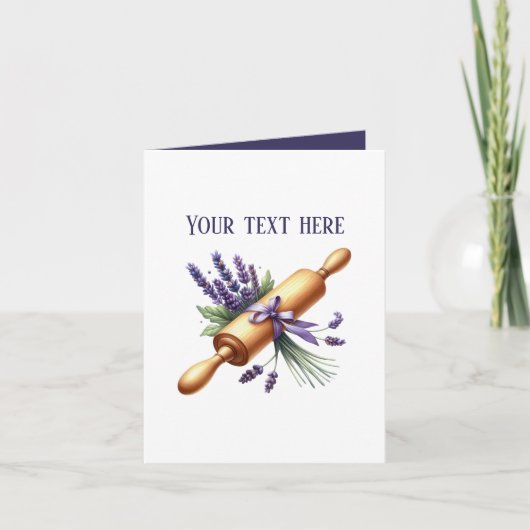 Cute bakery rolling pin customizable kaart (Voorkant)