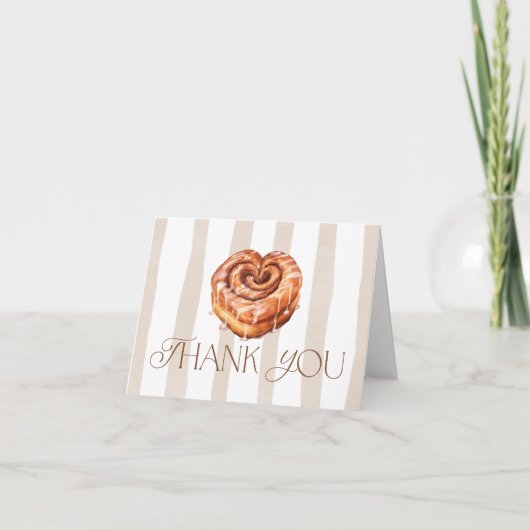 Cute Bakery Themed Cinnamon Roll Bedankkaart (Voorkant)