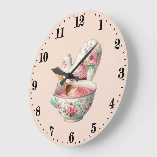Cute baking lovers kitchen  grote klok (Hoek)