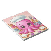 Cute baking octopus blank notepad notitieblok (Schuin)