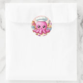 Cute baking octopus circle sticker (Tas)