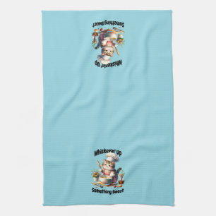 Cute bakker zweepstaart kat keukenhanddoeken