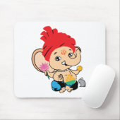 Cute Bal Ganesh Ganapathy Baby Hindu God Muismat (Met muis)