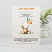 Cute Bald Eagle 4th of July Party Invitation Kaart (Staand voorkant)