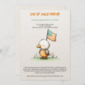 Cute Bald Eagle 4th of July Party Invitation Kaart (Voorkant / Achterkant)
