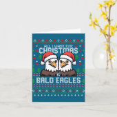 Cute Bald Eagles Christmas Ugly Xmas Sweater Patri Kaart (Gele Bloem)