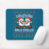Cute Bald Eagles Christmas Ugly Xmas Sweater Patri Muismat (Met muis)