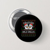 Cute Bald Eagles Christmas Ugly Xmas Sweater Patri Ronde Button 5,7 Cm (Voorkant /achterkant)