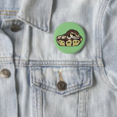 Cute Ball Python Pet Snake Drawing Badge Button (In situ)