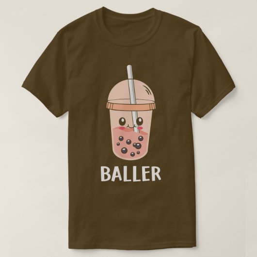 Cute Baller Boba Tea Bubble Tea Anime Kawaii Neko  T-shirt (Design voorkant)