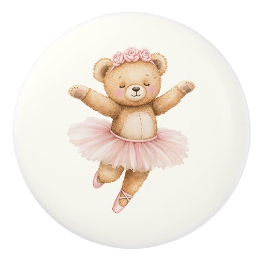 Cute ballerina beer keramische knop (Voorkant)