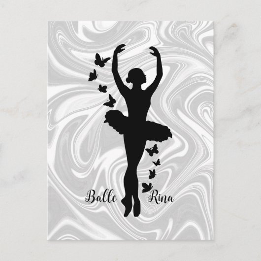 Cute Ballerina Briefkaart (Voorkant)