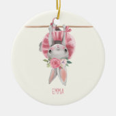 Cute Ballerina Bunny | Gepersonaliseerd Keramisch Ornament (Voorkant)