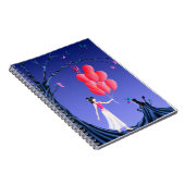 Cute Ballerina & Cat Night Sky Notitieboek (Rechterzijde)