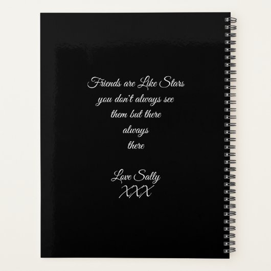 Cute Ballerina & Cat Night Sky Planner (Achterkant)