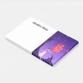 Cute Ballerina & Cat Night Sky Post-it Notes (Schuin)