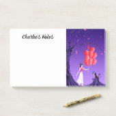 Cute Ballerina & Cat Night Sky Post-it Notes (Op bureau)
