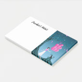 Cute Ballerina & Cat Night Sky Post-it® Notes (Schuin)