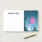 Cute Ballerina & Cat Night Sky Post-it® Notes (Op bureau)