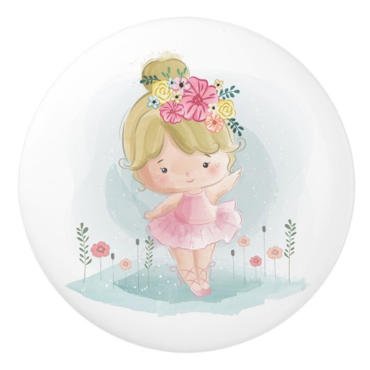 Cute Ballerina Ceramic Knob Keramische Knop (Voorkant)