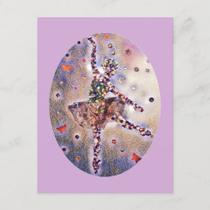 Cute Ballerina Custom Paars Happy Birthday Dancer Kaart