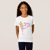Cute Ballerina Doodle Party Birthday T-shirt (Voorkant volledig)