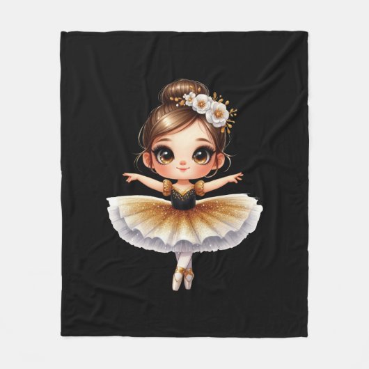 Cute Ballerina Fleece Deken (Voorkant)