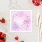 Cute Ballerina Geometric Girls Special Pink Party Servet (Insitu)