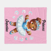 cute ballerina gingerbread girl Fleece Blanket (Voorkant (Horizontaal))