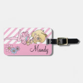 Cute Ballerina Girl | DIY-tekst | Roze Bagagelabel (Voorkant horizontaal)