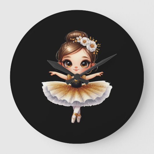 Cute Ballerina Grote Klok (Voorkant)