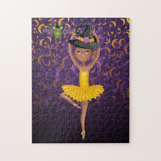 Cute Ballerina Halloween Bat en Moons Ballet Legpuzzel (Verticaal)