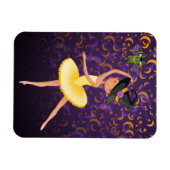 Cute Ballerina Halloween Bat en Moons Ballet Magneet (Horizontaal)