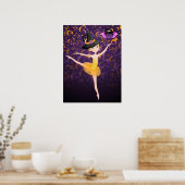 Cute Ballerina Halloween Bat en Moons Ballet Poster (Keuken)