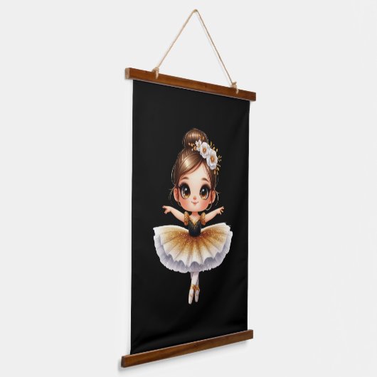 Cute Ballerina Hangend Wandkleed (Gebogen)