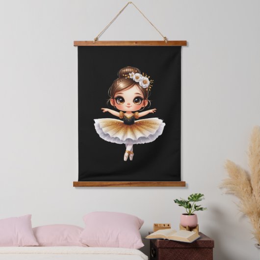 Cute Ballerina Hangend Wandkleed (Slaapkamer)