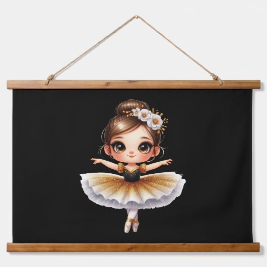 Cute Ballerina Hangend Wandkleed (Voorkant)