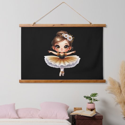 Cute Ballerina Hangend Wandkleed (Slaapkamer)