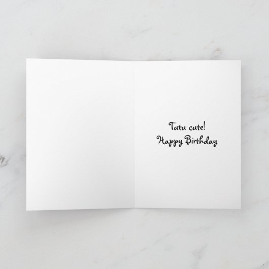 Cute Ballerina in Pink en Green Tutu Art Kaart (Binnen)